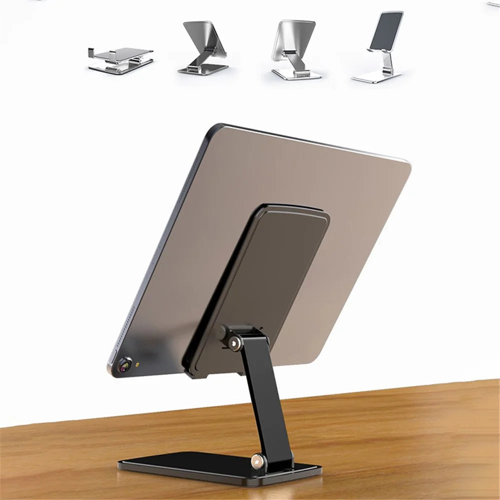 CCT15 Portable Folding Phone Holder Adjustable Anti-Slip Tablets Metal Stand for 4-13 inch Device - Tarnish - 7