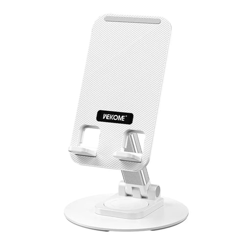 WEKOME S102 Desktop Rotary Phone Stand Aluminum Alloy Folding Mini Tablet Holder - White - 1