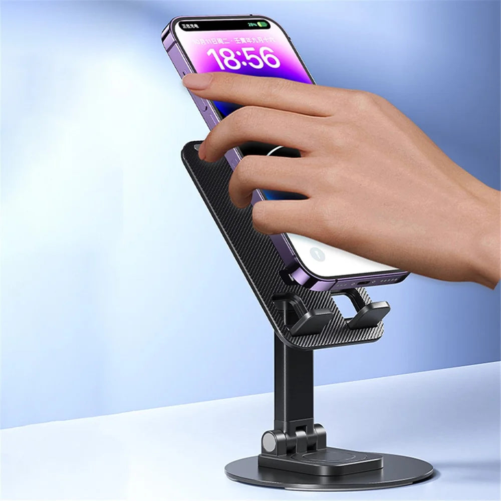 WEKOME S102 Desktop Rotary Phone Stand Aluminum Alloy Folding Mini Tablet Holder - White - 6