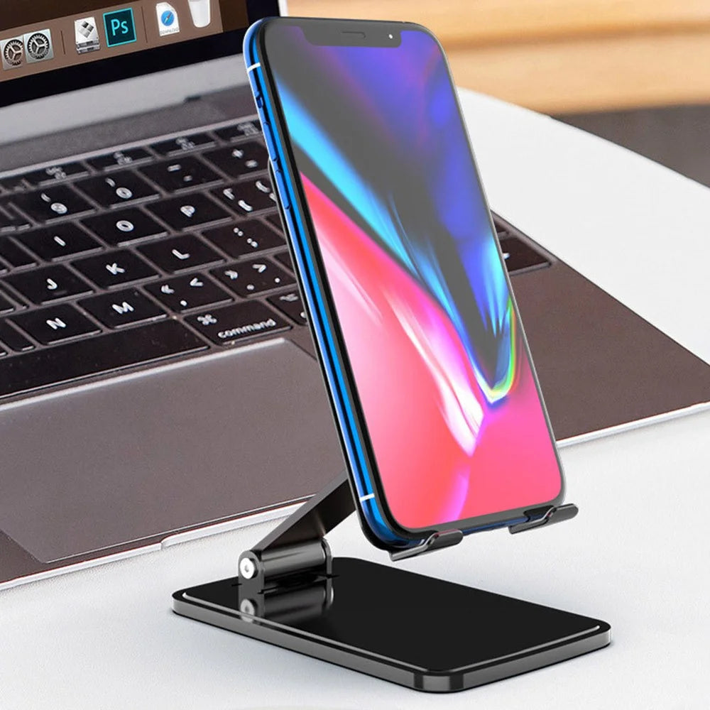 T15 Aluminum Alloy Folding Phone Stand Portable Desktop Mobile Phone Holder - Black - 6