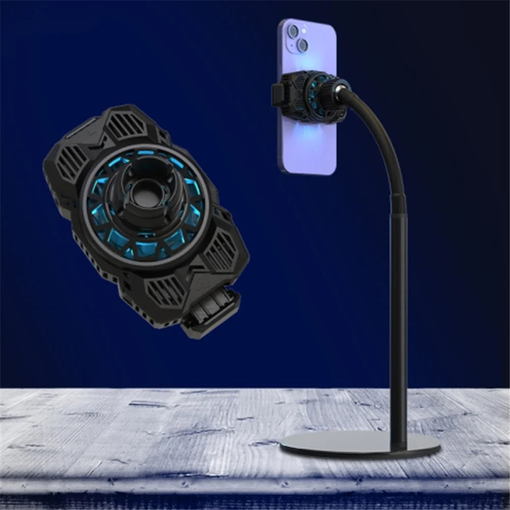 S98 Semiconductor Cooling Fan Phone Cooler Mobile Phone Radiator with Phone Holder Stand Mount - Black - 2
