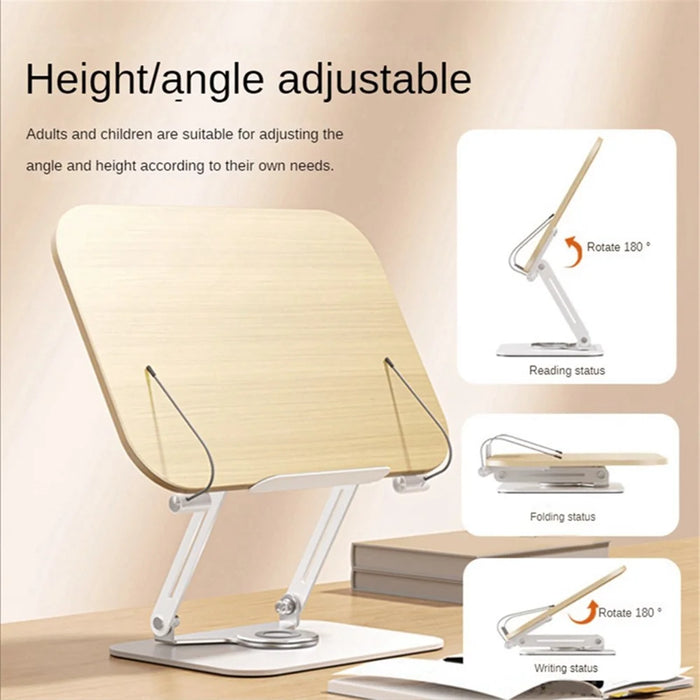 BONERUY R17 Metal Book Reading Stand Foldable Double Rod Support Book Holder for Books Laptop Tablet Textbook - 3