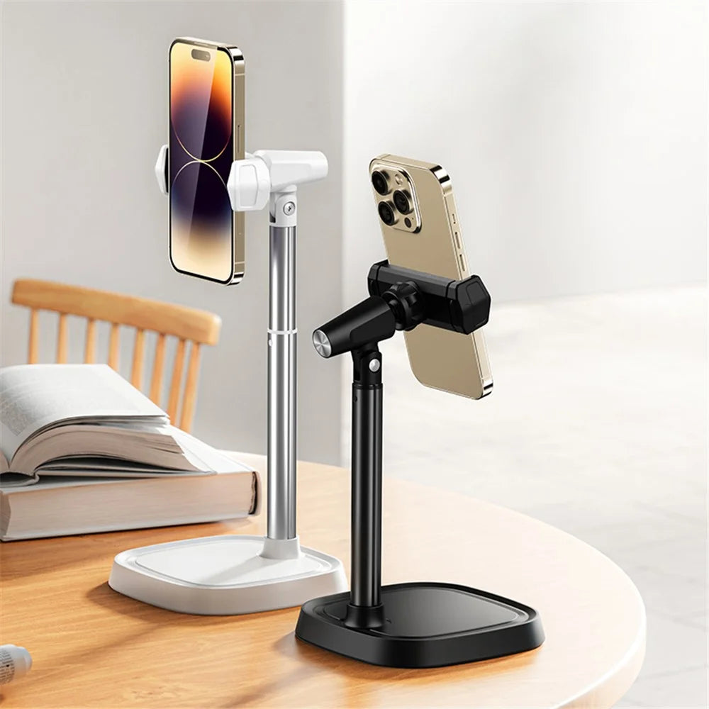 BONERUY T8 Cell Phone Stand Height Angle Adjustable Phone Holder Stand for Live Vlog Streaming Video - Black - 2