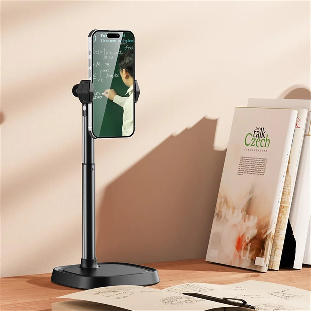 BONERUY T8 Cell Phone Stand Height Angle Adjustable Phone Holder Stand for Live Vlog Streaming Video - Black - 3