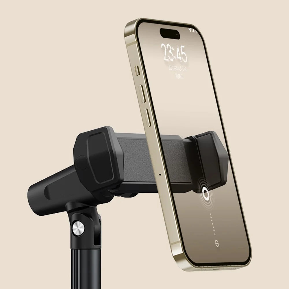 BONERUY T8 Cell Phone Stand Height Angle Adjustable Phone Holder Stand for Live Vlog Streaming Video - Black - 6