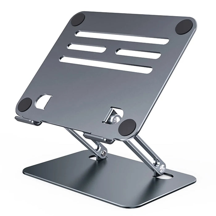 BONERUY P89 Tablet Stand for Desk Hollow Heat Dissipation Adjustable Tablet Holder Carbon Steel Tablet Riser - Dark Grey - 1