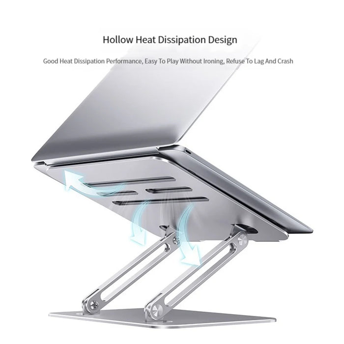 BONERUY P89 Tablet Stand for Desk Hollow Heat Dissipation Adjustable Tablet Holder Carbon Steel Tablet Riser - Dark Grey - 3