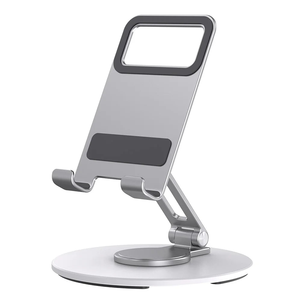 BONERUY L60 Cell Phone Stand 360-degree Rotating Tablet Phone Dock Aluminum Alloy Desktop Holder - Silver - 1
