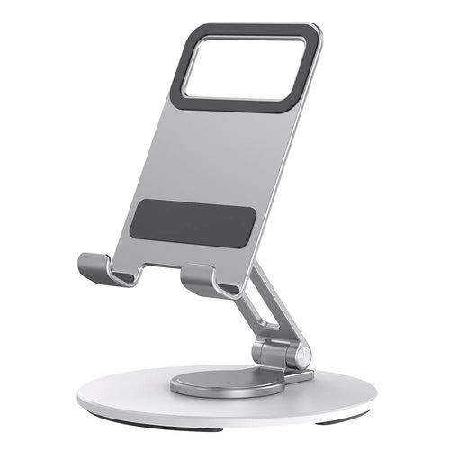BONERUY L60 Cell Phone Stand 360-degree Rotating Tablet Phone Dock Aluminum Alloy Desktop Holder - Silver - 1