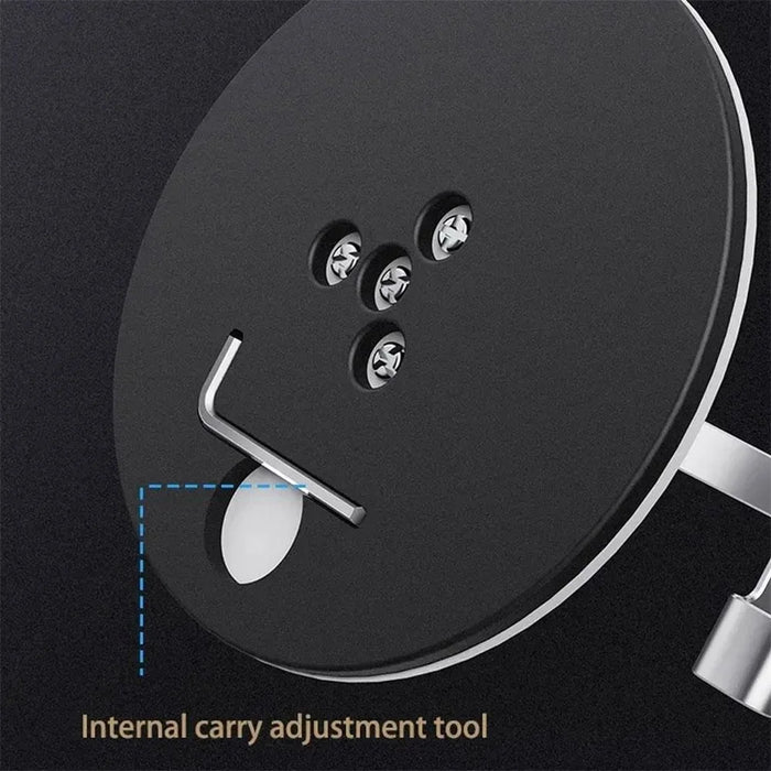 BONERUY L06X Cell Phone Stand Aluminum Alloy Tablet Cradle Desktop Dock 360 Degree Rotating Foldable Phone Holder - Dark Grey - 4