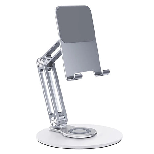 BONERUY L06MINI Tablet Stand Holder Adjustable Aluminum Alloy Desktop Phone Mount Stand 360 Degree Rotating Cradle - Silver - 1