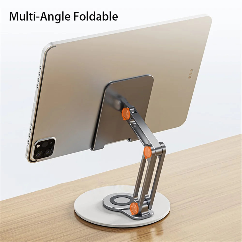BONERUY L06MINI Tablet Stand Holder Adjustable Aluminum Alloy Desktop Phone Mount Stand 360 Degree Rotating Cradle - Silver - 4