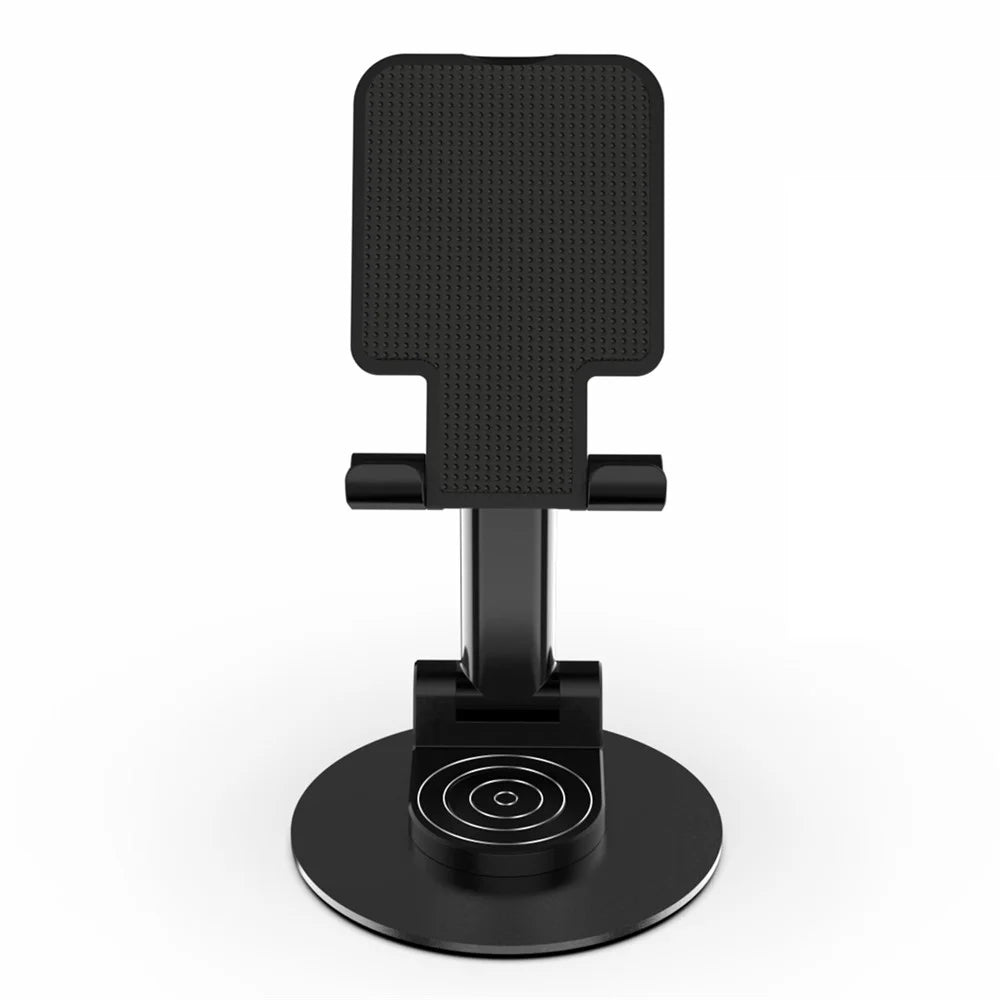 CCT21 Universal 360-degree Foldable Cell Phone Stand Silicone+ABS Desktop Tablet Phone Holder for Watching Videos, Playing Game - Black - 1