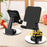 CCT21 Universal 360-degree Foldable Cell Phone Stand Silicone+ABS Desktop Tablet Phone Holder for Watching Videos, Playing Game - Black - 3
