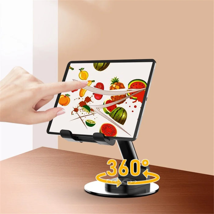 CCT21 Universal 360-degree Foldable Cell Phone Stand Silicone+ABS Desktop Tablet Phone Holder for Watching Videos, Playing Game - Black - 5