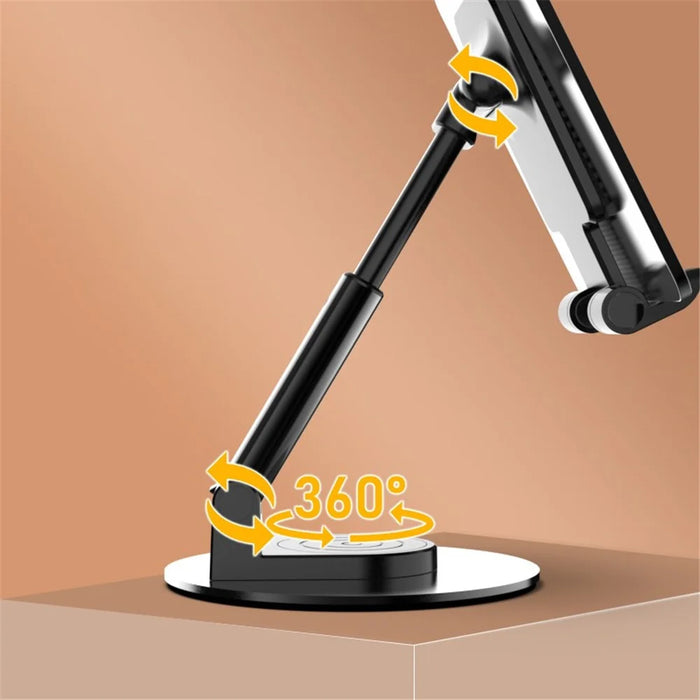 CCT21 Universal 360-degree Foldable Cell Phone Stand Silicone+ABS Desktop Tablet Phone Holder for Watching Videos, Playing Game - Black - 6