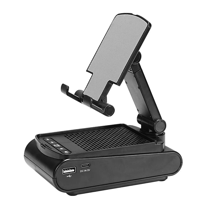 F25 Mobile Phone Holder with Bluetooth-compatible Speaker Multifunctional Folding Desktop Tablet Stand Portable Speaker - 1