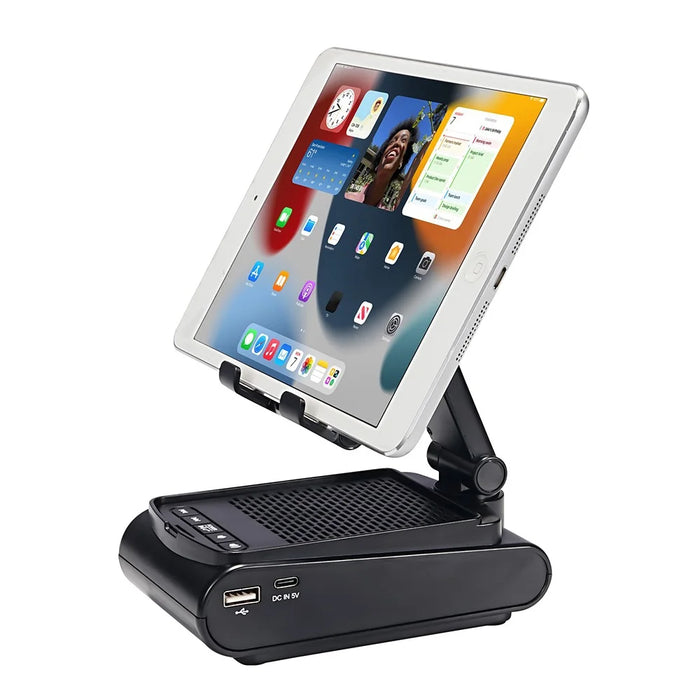 F25 Mobile Phone Holder with Bluetooth-compatible Speaker Multifunctional Folding Desktop Tablet Stand Portable Speaker - 3
