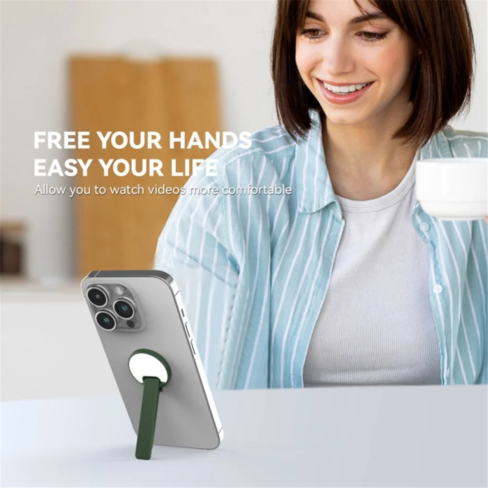 Cell Phone Ultra Thin Kickstand Folding Phone Back Stand Rotating Aluminum Alloy Phone Holder - Green - 5