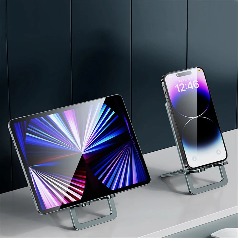 Cell Phone Stand Folding Aluminum Alloy Tablet Holder Bracket Portable Travel Holder - Tarnish - 3