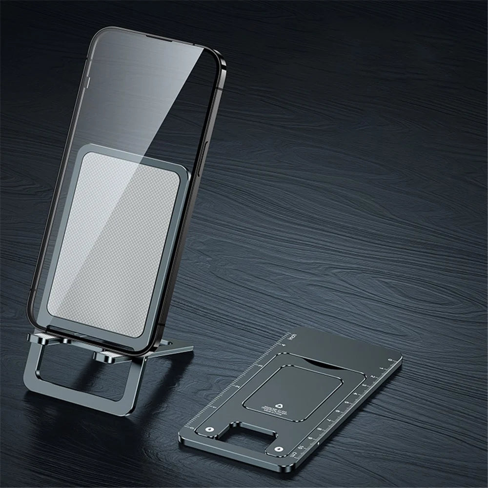 Cell Phone Stand Folding Aluminum Alloy Tablet Holder Bracket Portable Travel Holder - Tarnish - 4