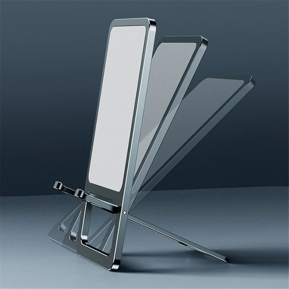 Cell Phone Stand Folding Aluminum Alloy Tablet Holder Bracket Portable Travel Holder - Tarnish - 5