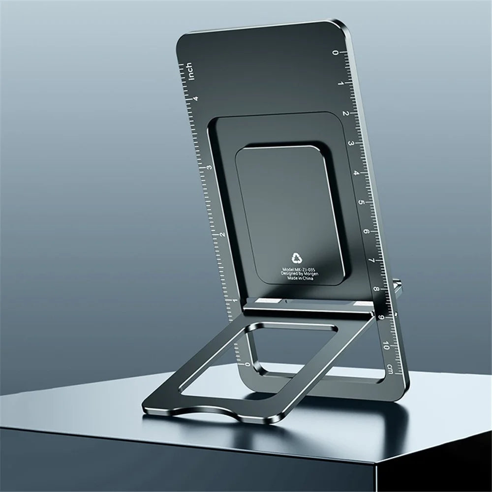 Cell Phone Stand Folding Aluminum Alloy Tablet Holder Bracket Portable Travel Holder - Tarnish - 7