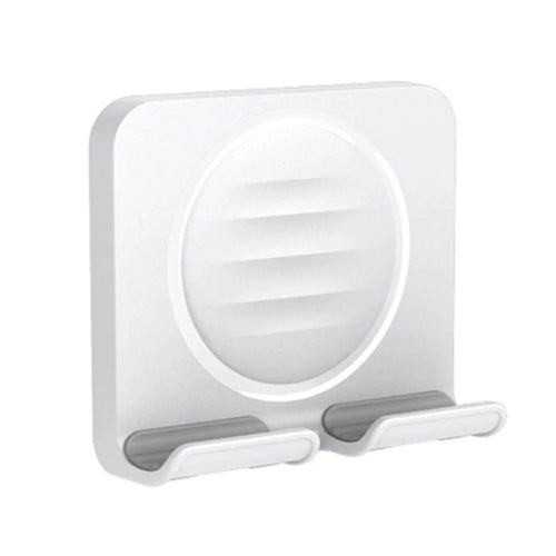 B86 Multi-Functional Rotating Wall-Mount Cell Phone Holder Desktop ABS+Silicone Tablet Stand - White - 1