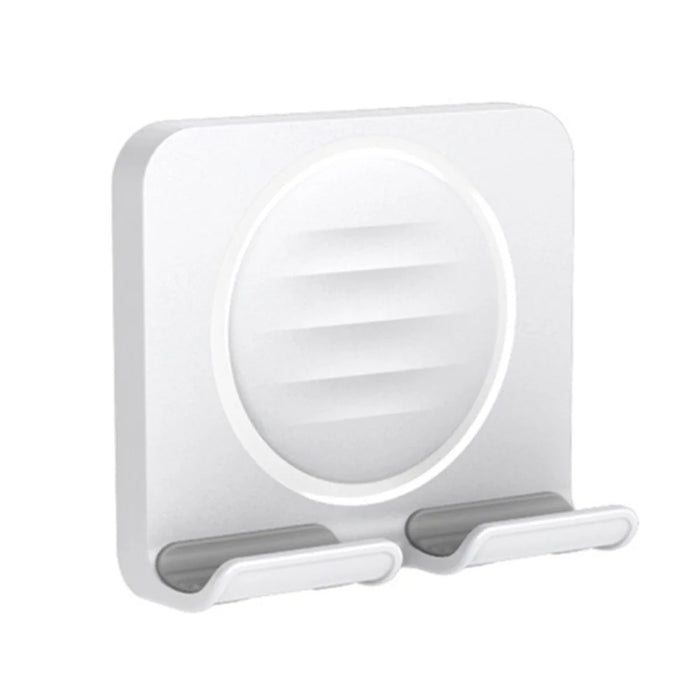 B86 Multi-Functional Rotating Wall-Mount Cell Phone Holder Desktop ABS+Silicone Tablet Stand - White - 1