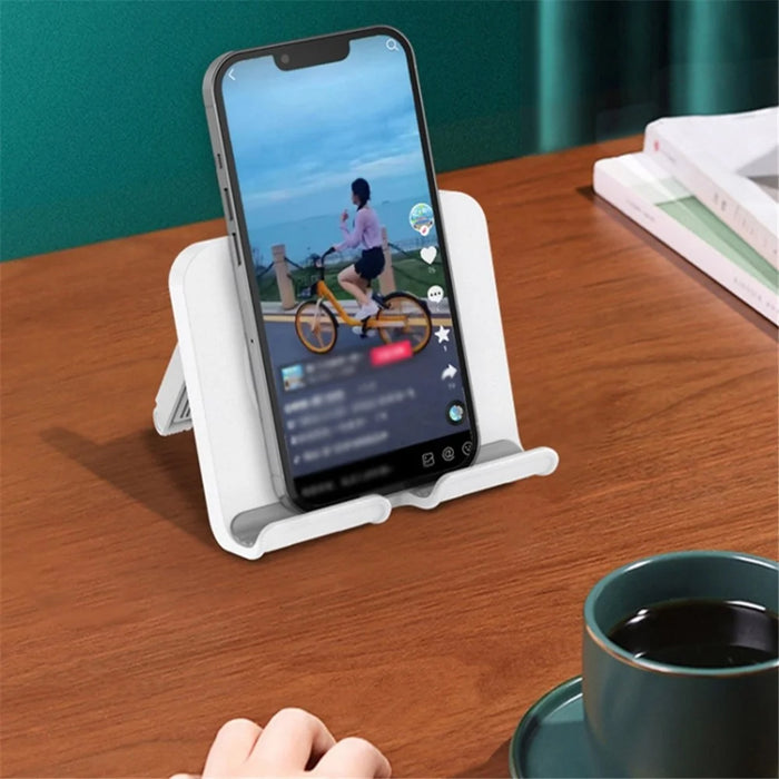 B86 Multi-Functional Rotating Wall-Mount Cell Phone Holder Desktop ABS+Silicone Tablet Stand - White - 7
