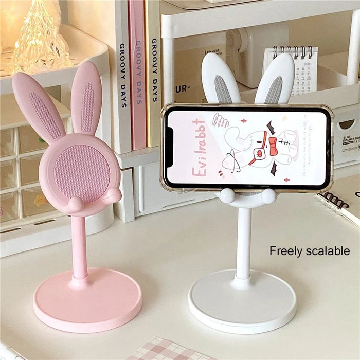 Cute Rabbit Phone Tablet Bracket Desktop Adjustable Cellphone Holder Stand for Devices within 10-inch - Blue - 2