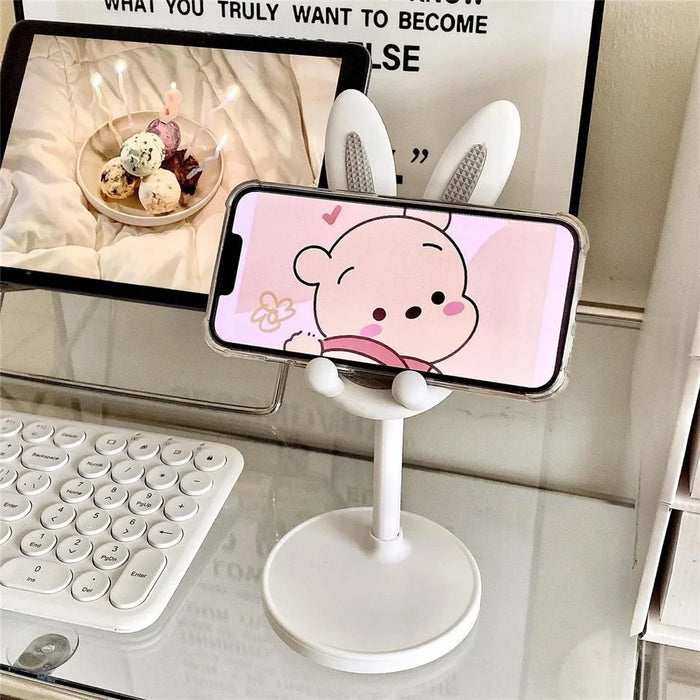 Cute Rabbit Phone Tablet Bracket Desktop Adjustable Cellphone Holder Stand for Devices within 10-inch - Blue - 5