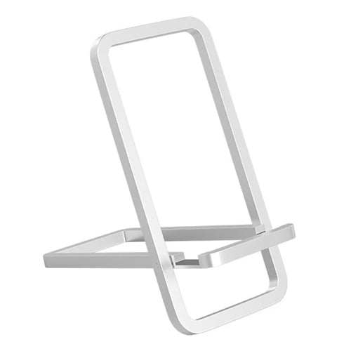 Cell Phone Stand Foldable Aluminum Alloy Adjustable Holder Phone Holder for Desk - Silver - 1