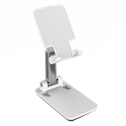 CCT18 Foldable Phone Stand for Desk Height Adjustable ABS Phone Holder Portable Cellphone Cradle - White - 1