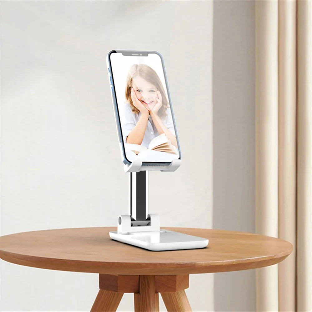 CCT18 Foldable Phone Stand for Desk Height Adjustable ABS Phone Holder Portable Cellphone Cradle - White - 2