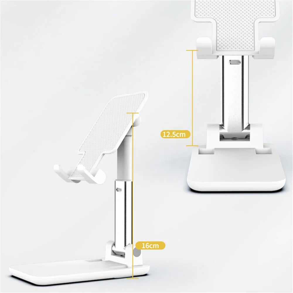 CCT18 Foldable Phone Stand for Desk Height Adjustable ABS Phone Holder Portable Cellphone Cradle - White - 7