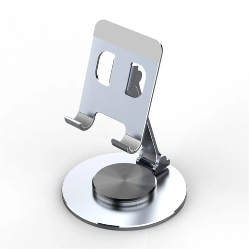 019 Aluminum Alloy Phone Tablet Mount Stand 360 Degree Rotation Desktop Holder for 4.7 - 12 inch Device - Silver - 1