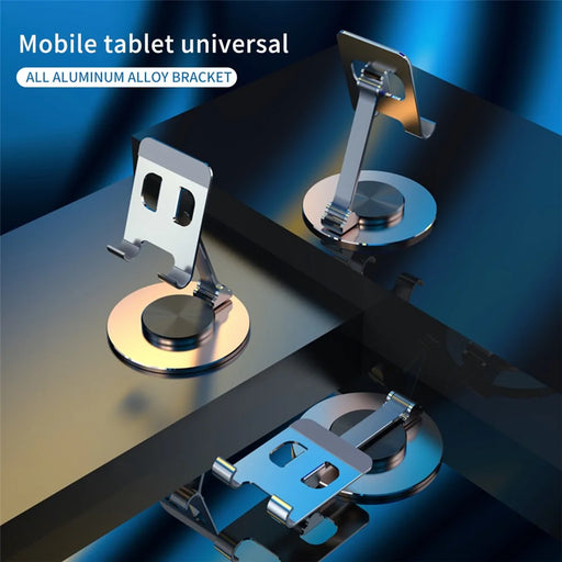 019 Aluminum Alloy Phone Tablet Mount Stand 360 Degree Rotation Desktop Holder for 4.7 - 12 inch Device - Silver - 2