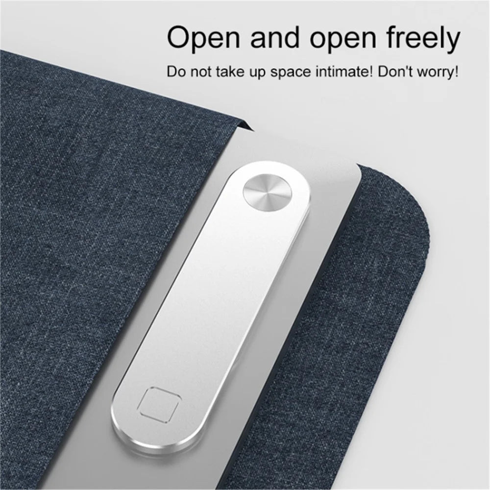 Laptop Side Mount Magnetic Phone Holder Aluminum Alloy Dual Screen Laptop Phone Holder - Silver - 2