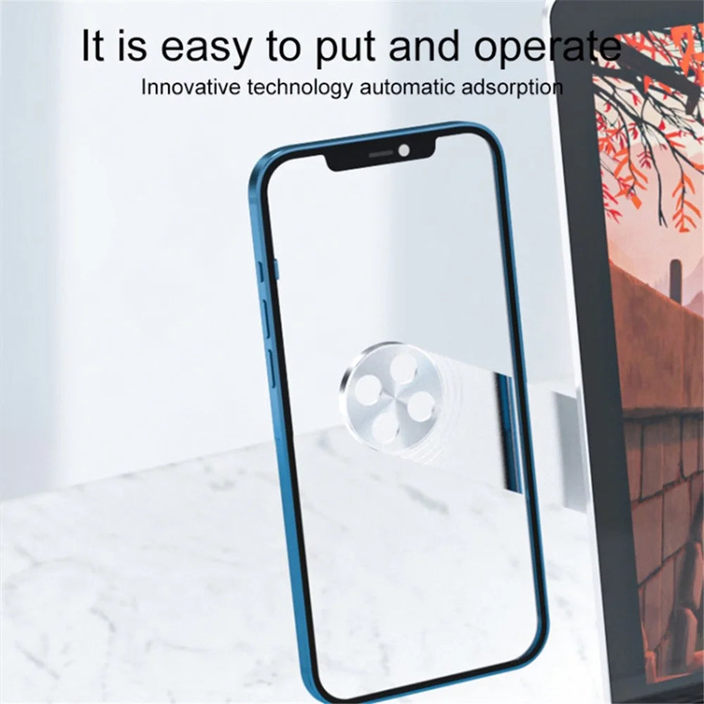 Laptop Side Mount Magnetic Phone Holder Aluminum Alloy Dual Screen Laptop Phone Holder - Silver - 5