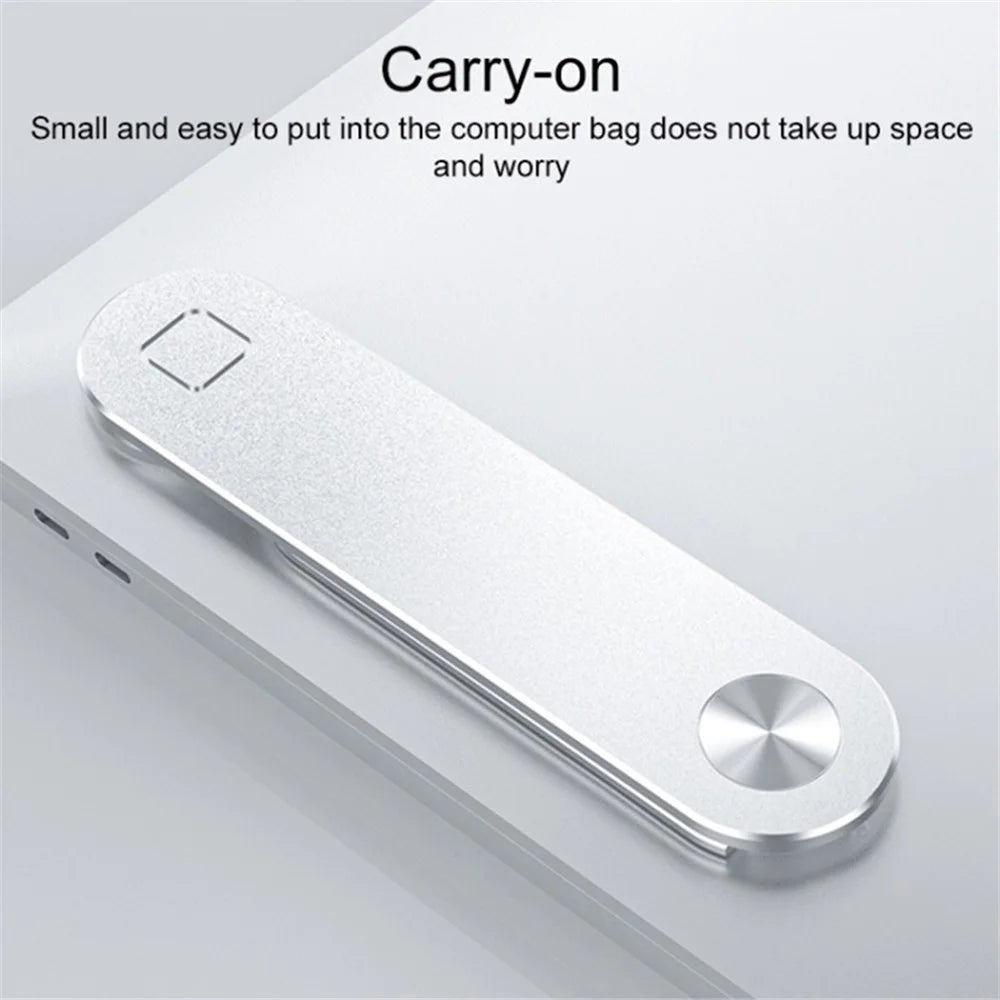 Laptop Side Mount Magnetic Phone Holder Aluminum Alloy Dual Screen Laptop Phone Holder - Silver - 6
