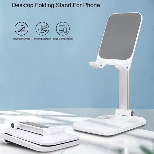 DEVIA Phone Stand Adjustable Foldable Desktop Phone Holder Tablets Cradle Dock for iPhone 16 / 16 Plus / 16 Pro / 16 Pro Max - White - 2