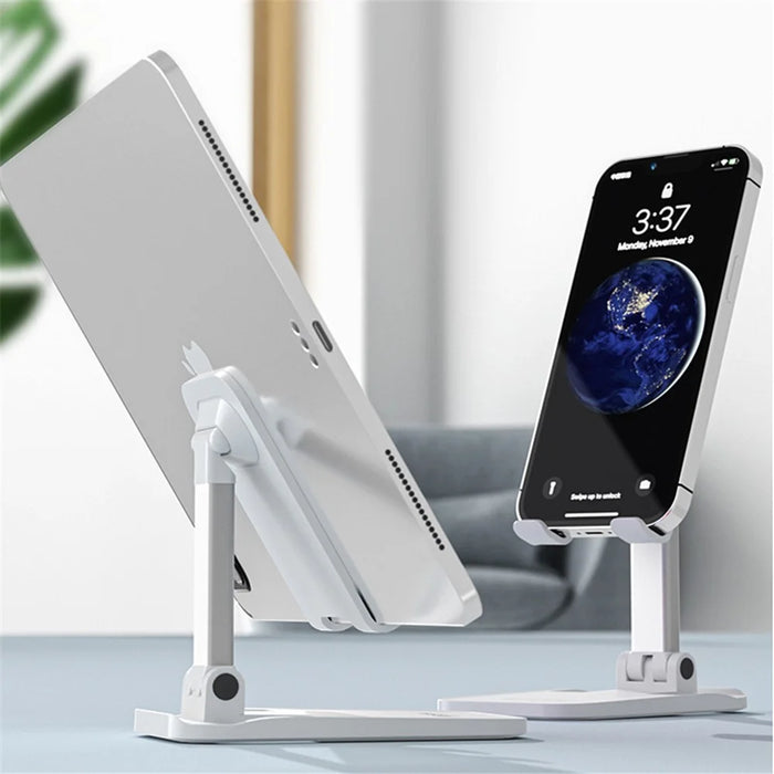 DEVIA Phone Stand Adjustable Foldable Desktop Phone Holder Tablets Cradle Dock for iPhone 16 / 16 Plus / 16 Pro / 16 Pro Max - White - 3