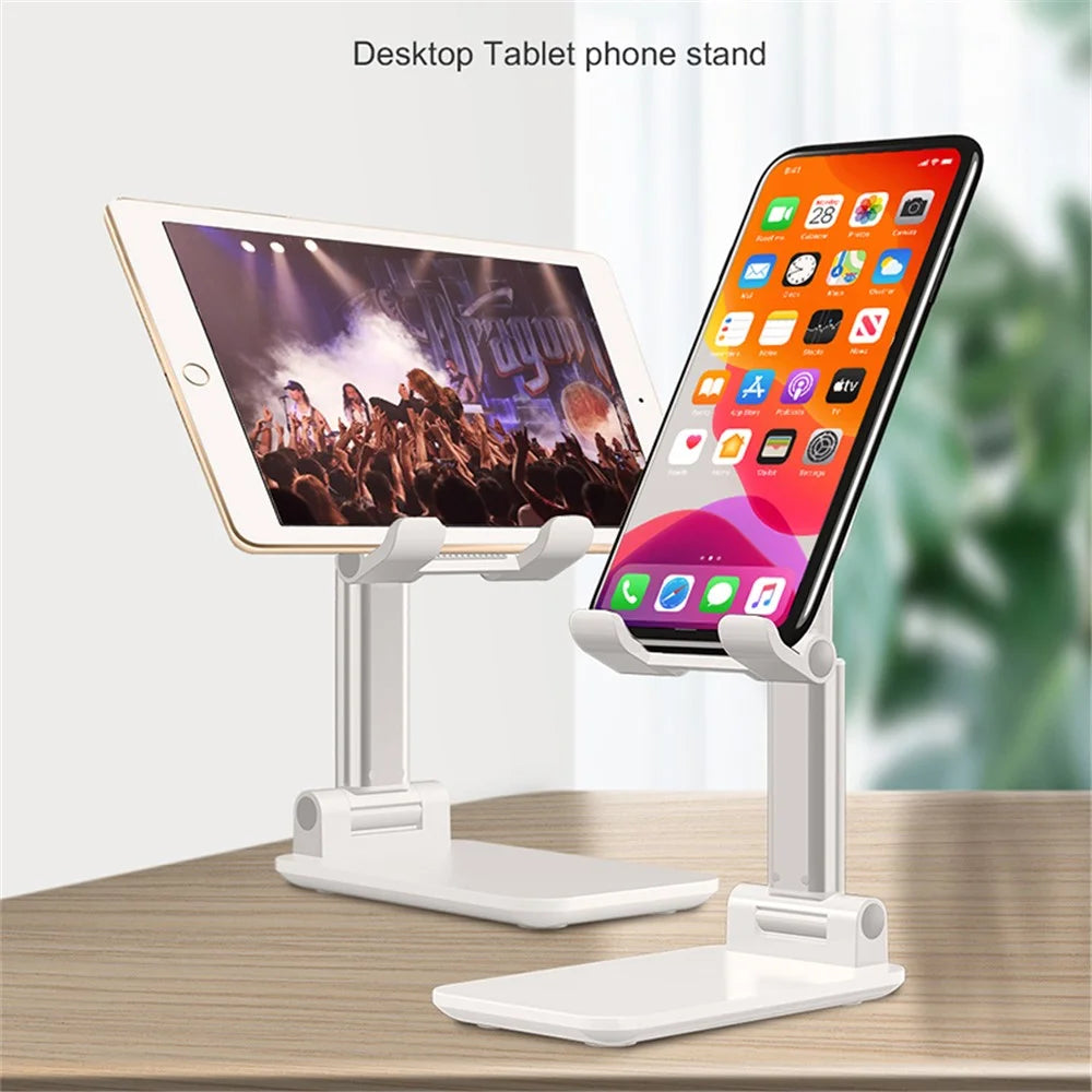 DEVIA ES054 Foldable Phone Stand Height Adjustable Cell Phone Holder Desktop Dock for iPhone 16 / 16 Plus / 16 Pro / 16 Pro Max - White - 2
