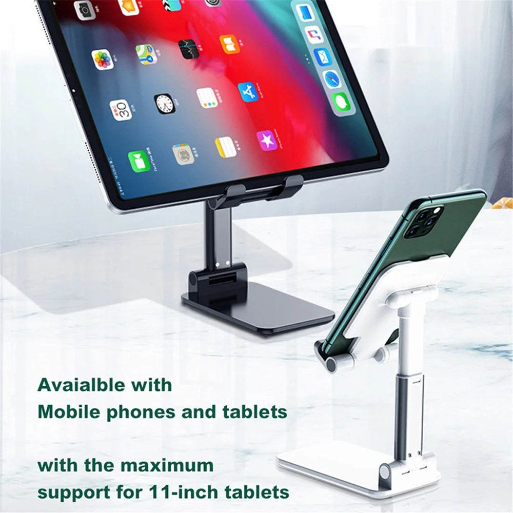 DEVIA ES054 Foldable Phone Stand Height Adjustable Cell Phone Holder Desktop Dock for iPhone 16 / 16 Plus / 16 Pro / 16 Pro Max - White - 3