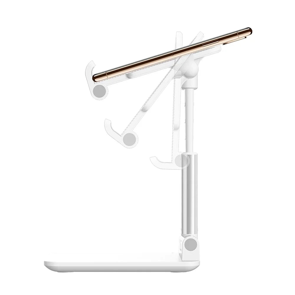 DEVIA ES054 Foldable Phone Stand Height Adjustable Cell Phone Holder Desktop Dock for iPhone 16 / 16 Plus / 16 Pro / 16 Pro Max - White - 6