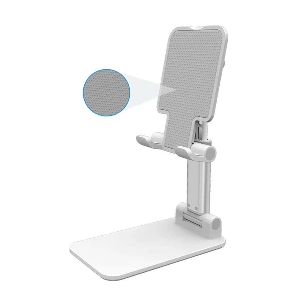 DEVIA ES054 Foldable Phone Stand Height Adjustable Cell Phone Holder Desktop Dock for iPhone 16 / 16 Plus / 16 Pro / 16 Pro Max - White - 7