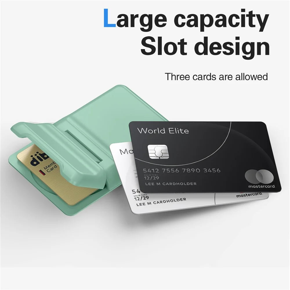 For iPhone 12-15 Series Magnetic Card Holder with Kickstand Compatible with MagSafe - Light Green - 3