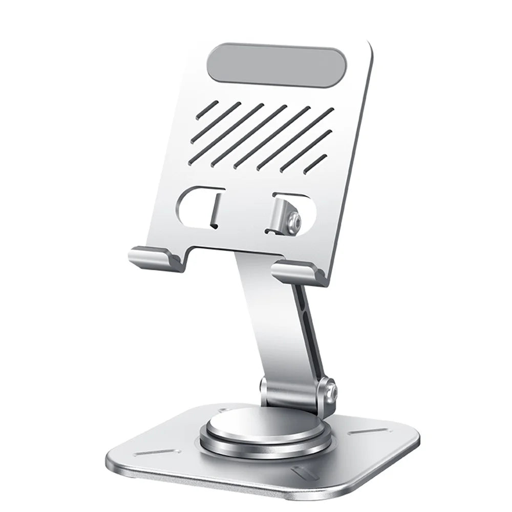 XUNDD XDHO-027 Phone Holder Rotation Foldable Desktop Tablet Stand for iPhone 16 / 16 Plus / 16 Pro / 16 Pro Max - Silver - 2