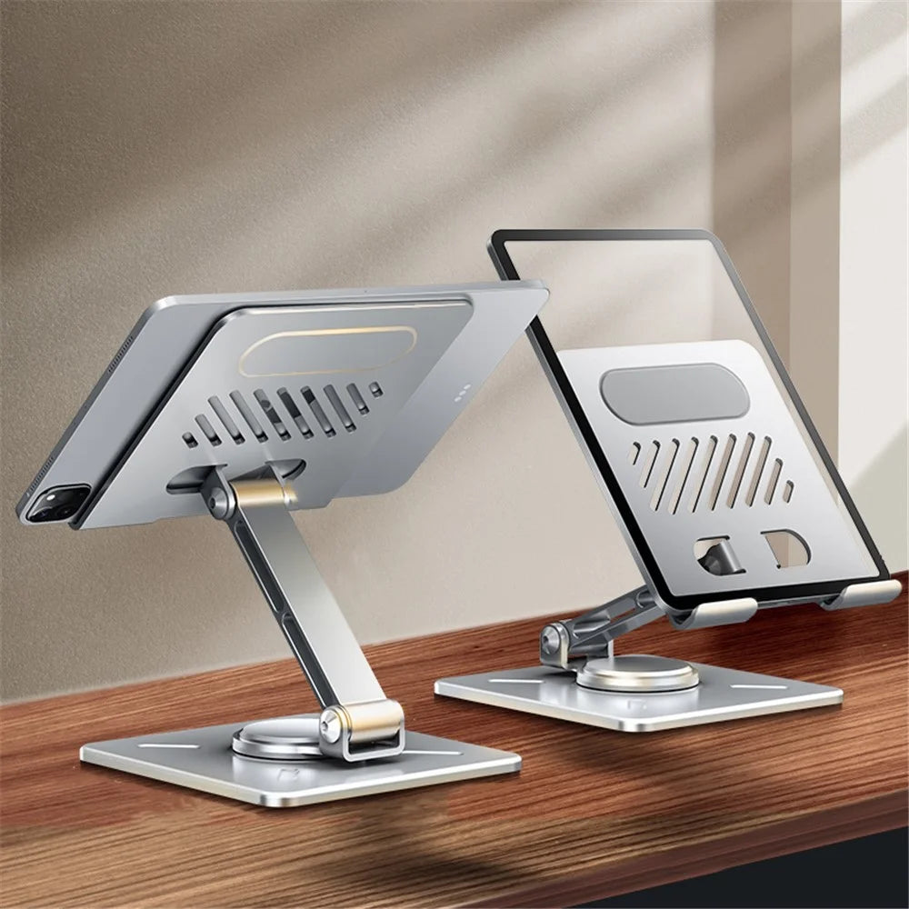 XUNDD XDHO-027 Rotation Foldable Desktop Holder Tablet Stand for iPhone 16 / 16 Plus / 16 Pro / 16 Pro Max - Silver - 1